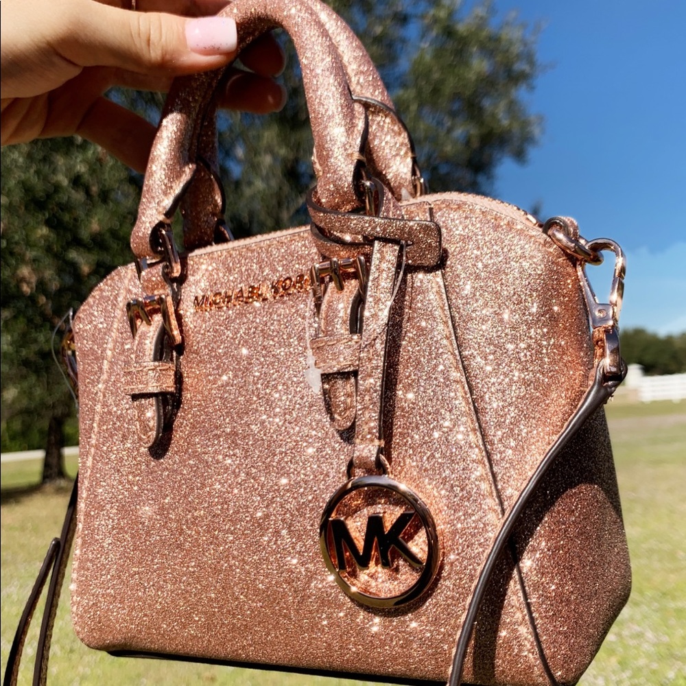 Michael Kors mini crossbody rose gold glitter - Picture 3 of 3